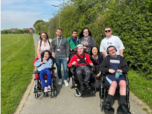 group of young people on a walk in Whiteley